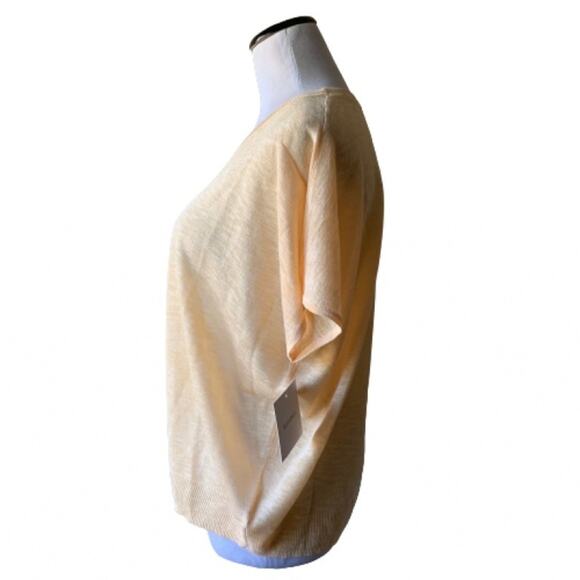 NWT Ellen Tracy Essentials Yellow Dolman Sleeve Draped Knit Sweater.  Size M - Picture 4 of 11